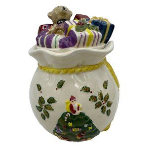 Spode 7.5" Santa's Sack Canister Toy Bag Jar with Sealed Lid